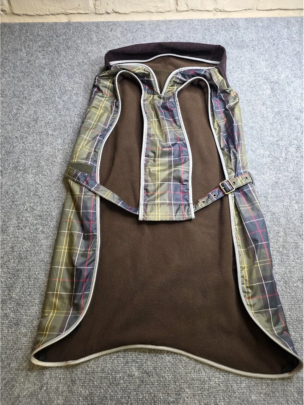 Barbour Waterproof Tartan Dog Coat Jacket XXL Classic DCO0012 Corduroy Collar EU
